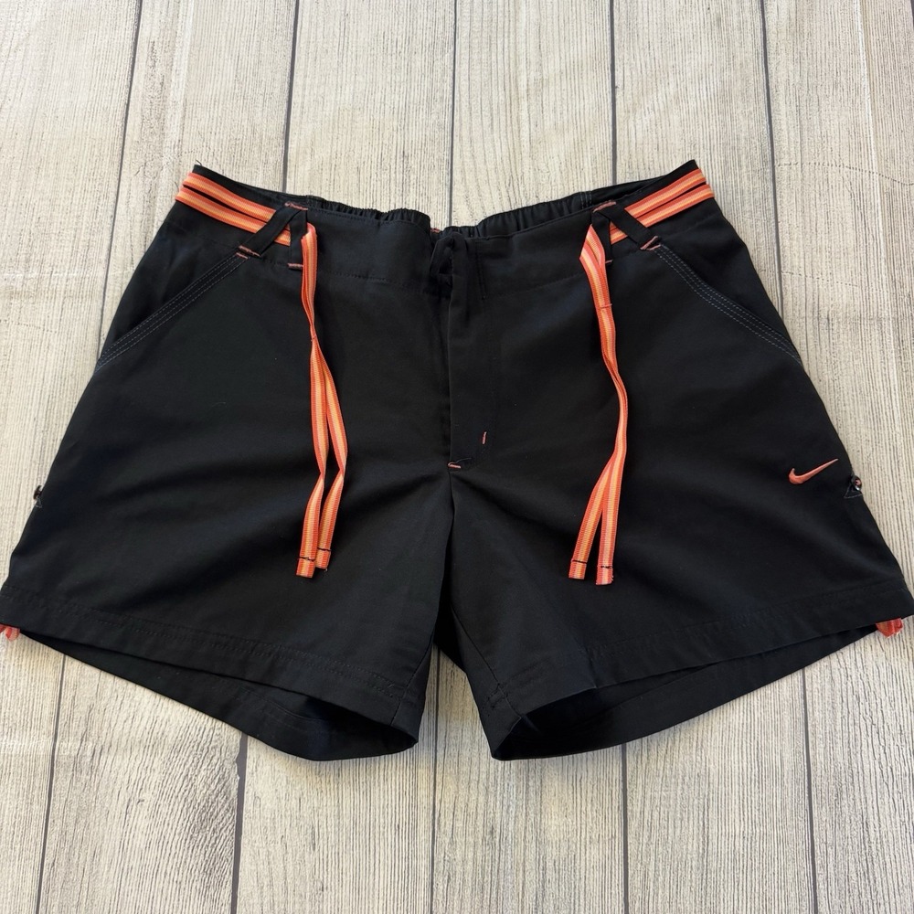 Vintage Nike Running‎ Shorts Pink Stripe Slash Pocket Size Medium Black Active